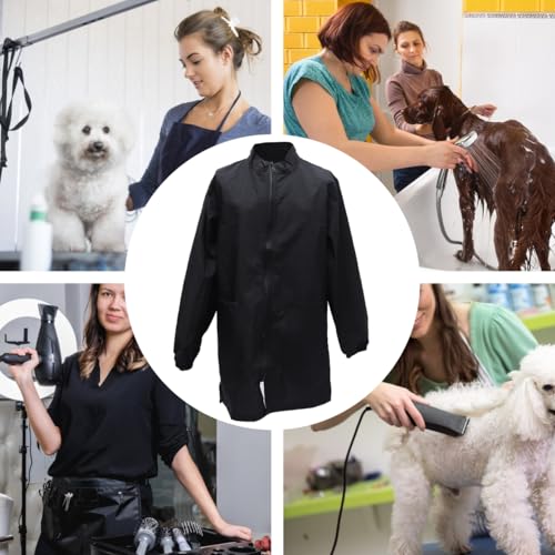 UKCOCO wasserdichte Haustierkosmetikerin Arbeitskleidung Schürze 31X20 Zoll Nylon Schutzkleidung Für Hundefriseur Nagelschneiden Und Haarschnitt Im Salon Und Zuhause
