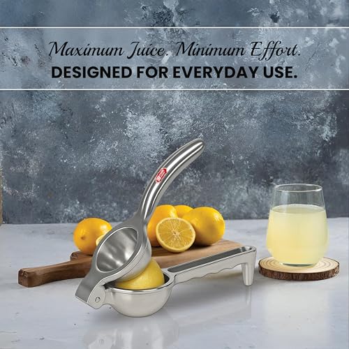 Image of Kitchen Expert - Aluminium Lemon Squeezer | Manual Lemon Crusher | Lemon Juice Extractor | Nimbu Presser | Comfortable Handle | Kitchen Tool | 1 Pc (Sliver)
