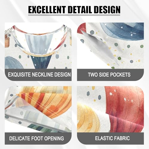 senya Hot Air Balloon Dot Summer Pajamas Set Short Cotton Sleepwear 2 Piece4