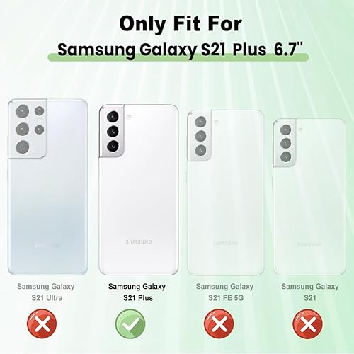 Miniatura 7 de BITOBE Funda diseñada para Samsung Galaxy S21 Plus 5G, diseño de corazones negros para mujeres, niñas y hombres, chapado de lujo con soporte de