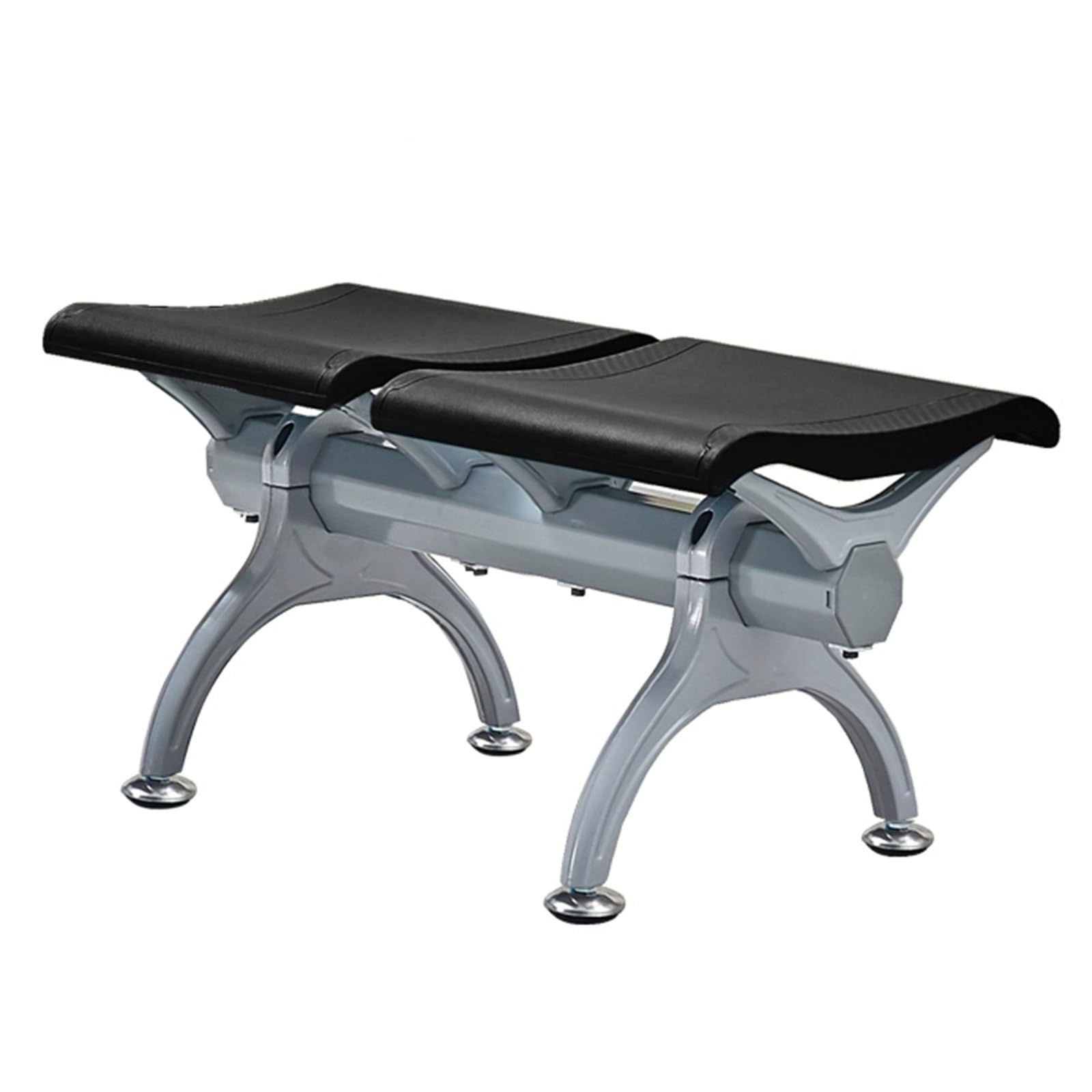 SnamicE Waiting Room Chairs,Green Backless Reception Chairs - 2-Seat Polyurethane Waiting Area Bench for Airports, Banks, Schools, and Barbershops - Durable,Black