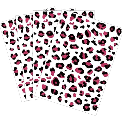 Leopard Print Face Tattoo, 4-Sheet Fake Cheetah Tattoos Whisker Tattoos Leopard Print Tattoos Temporary for Halloween Costume Makeup, Rose Cover