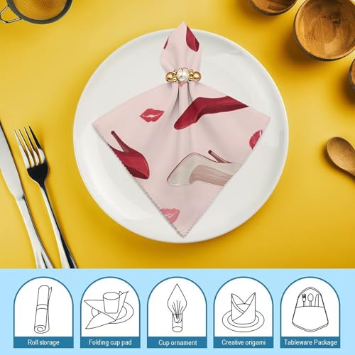 Servilletas de tela lavables con diseño de besos duraderas para restaurantes y hoteles 8