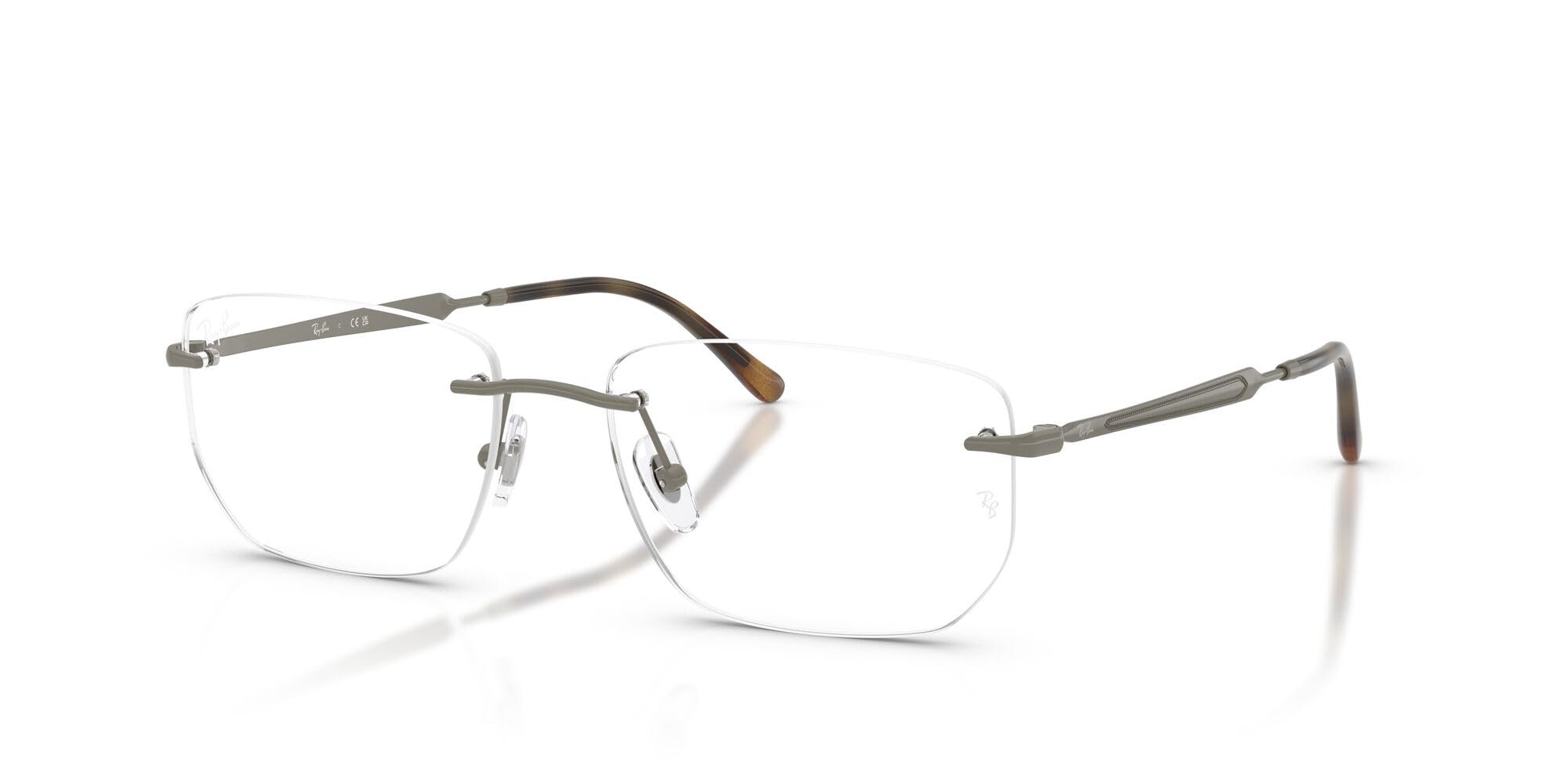 Ray-Ban Rx3768v prostokątne ramki na okulary na receptę, Szary/Demo Soczewka, 56 mm