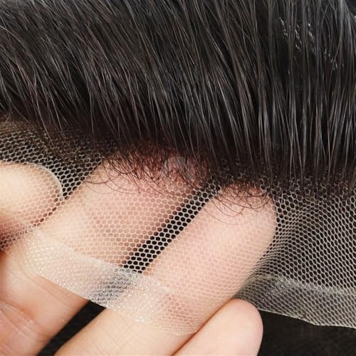 Perruque pour hommes solution calvitie cheveux raides denses 6x8