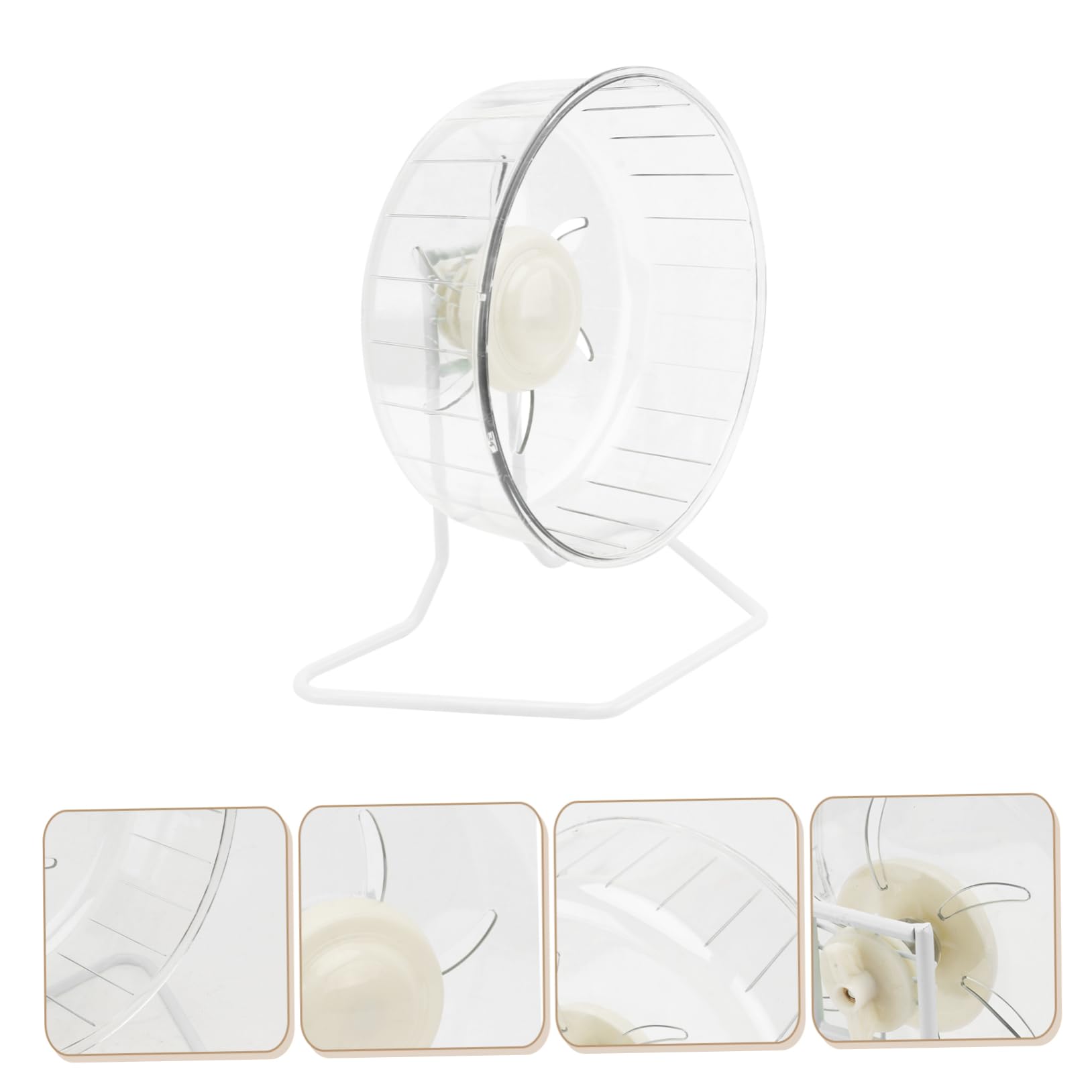 Ruota per Criceto Silenziosa, Esercizio e Agilità, Bianca | Plastica e Ferro, per Criceto e Piccolo Animale, Forma Wheel, Rimedio Noia