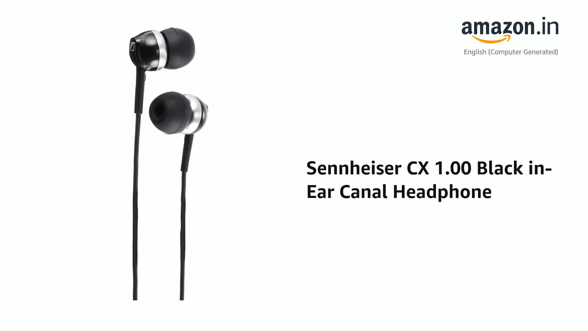 Sennheiser CX 1.00 Black in-Ear Canal Headphone : wired-3.5mm single pin:  Amazon.in: Electronics