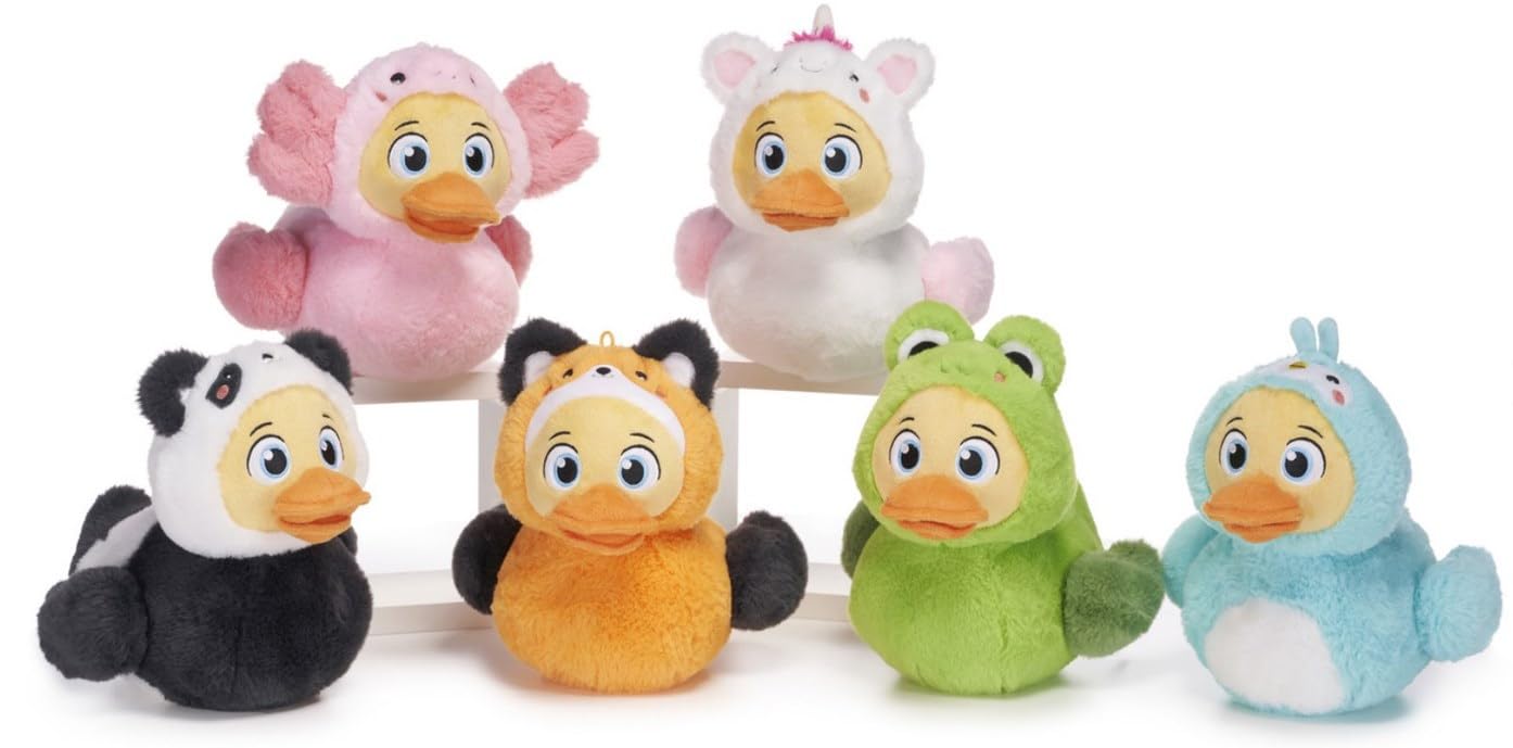 Quack Pack Animals Set of 6 Plush Unicorn Panda Axolotl Soft Toys