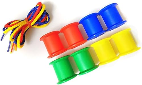 Lacing Cotton Reels with Laces (Learn Counting, Colours and Lacing Fun!) (61 Piece)