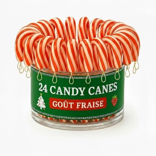 Pack de 24 Mini Bâtons de Sucre d'Orge Candy Canes Goût...