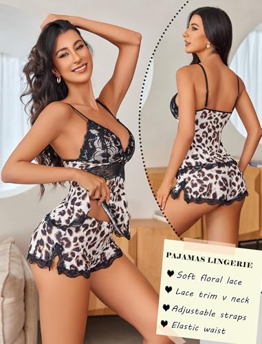 Image of Avidlove Womens Sweetness Cami Set Lace Camisole Lingerie Nightwear Sexy Pajamas Lounge Sets