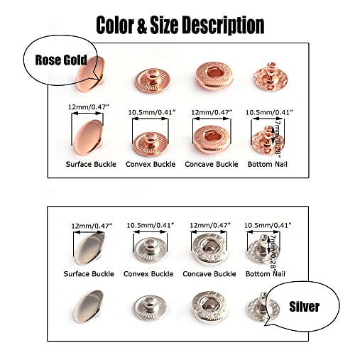 Noyin Metal Leather Snap Buttons - 12Mm Spring Snap Fasteners Kit Press Studs Clothing Snaps Button For Clothing Canvas Leather Craft Sewing 20Sets (Silver) #TOP1