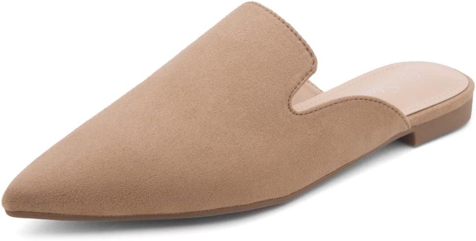 Shoe Land Mules for Women, Slip On Pointed Toe Flats, Womens Mules, Comfortable Backless Loafers for Business Casual, Office, Travel, Walking & Daily Wear, Trendy 2025