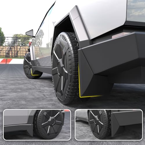 Image of powoq Mud Flaps Compatible with 2023 2024 2025 Tesla Cybertruck Splash Guards 4PCS Mudguard Replacement for 2023 2024 2025 Tesla Cybertruck Accessories