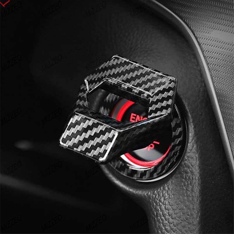 MIZZEO Car Start/Ignition Button Cover 3D Style (Design – Lambo, Carbon Black) Alloy Switch Cover for Interior Decoration Compatible with Maruti S-presso-image-6