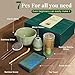 Renmxj Matcha Whisk Set,7 PCS Ceramic Matcha Kit Includes Matcha Bowl with Spout, Matcha Whisk and Holder, Bamboo Scoop, Stainless Sifter, Towel, Unique Gift for Matcha Lovers (Matcha Green)