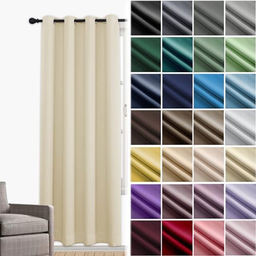 Rideau opaque de qualité supérieure beige avec oeillets durables 120x200cm - 2