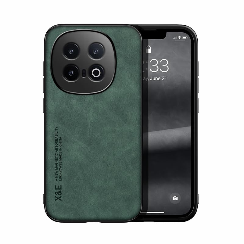 Compatible with Vivo iQOO 13 Cover,Magnetic Attraction inside,Compatible with Vivo iQOO 13 5G V2408A Anti-drop Camera Protect 2 in 1 Phone Case Green