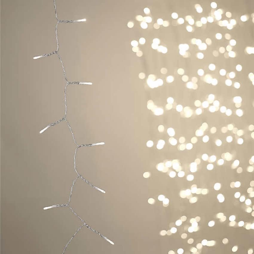 OVE Decors Waterfall Curtain String Lights 1200 LED Bulbs with Remote Control