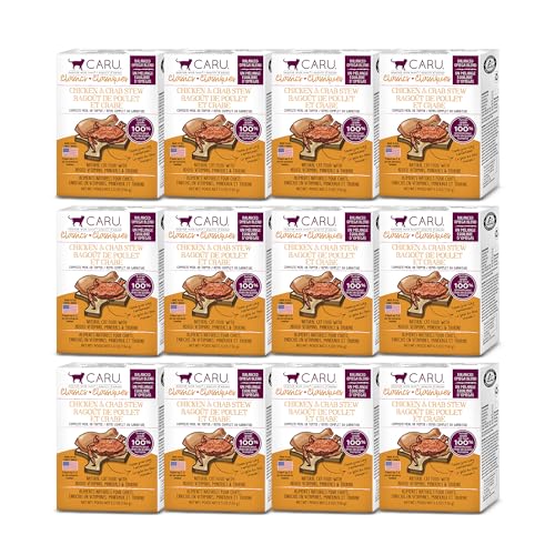 Caru - Chicken & Crab Stew for Cats, Natural Cat Food with Added Vitamins, Non-GMO Ingredients, Complete & Balanced for All Stages of Life (6 oz) - Case of 12