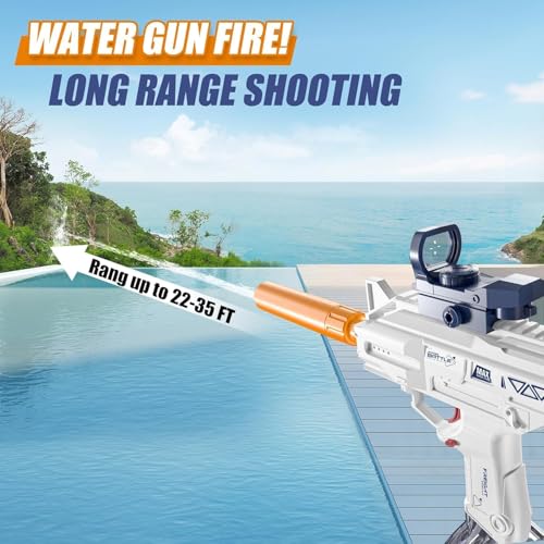 Image of Water Gun Toy with Automatic Water Absorption Function 25Ft Range | Self-Filling |High Pressure Mechanism Ideal Outdoor Toy for Pool & Beach Fun (Style 10)
