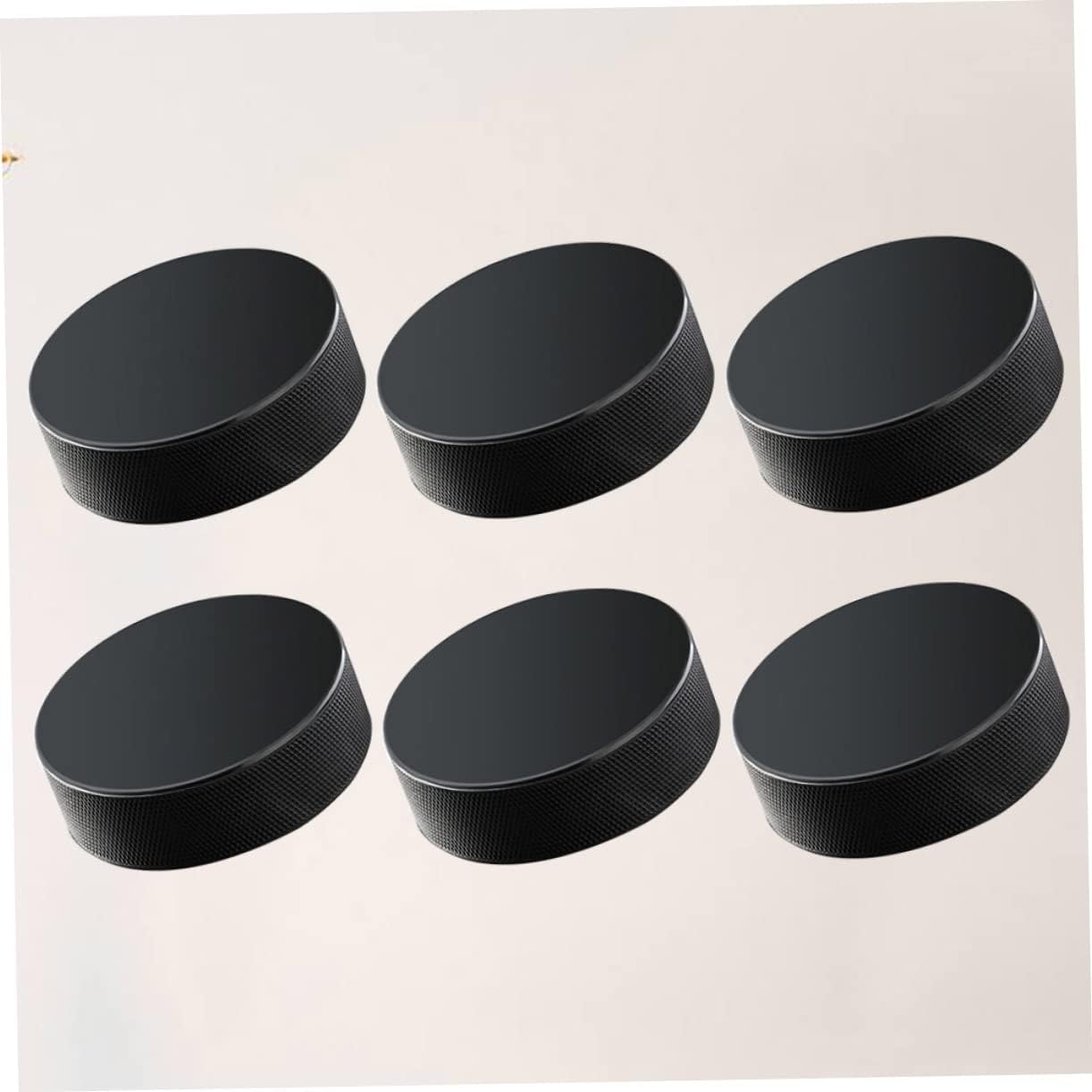 6 Pcs Professional Ice Hockey Pucks Set Standard Rubber Pucks for Training and Games Sports Supplies for Ice Hockey Players