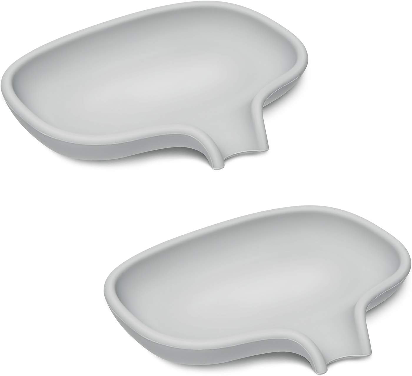 SUBEKYU Soap Dish with Draining Tray, Silicone Soap Holder Saver for Shower/Bathroom, Keep Soap Bars Dry Clean, 2 Pack (White+Gray): Home & Kitchen