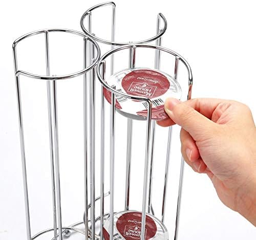 Vinsani 48 Coffee Pod Holder - Chrome 3 Tower Storage Stand for Tassimo Coffee Capsules