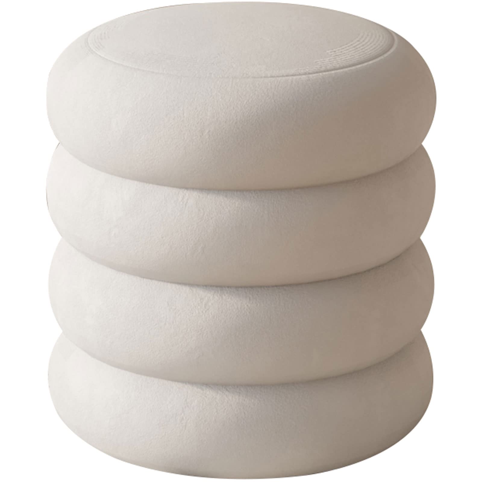 Taburete giratorio en tela blanca de diseño elegante para salón