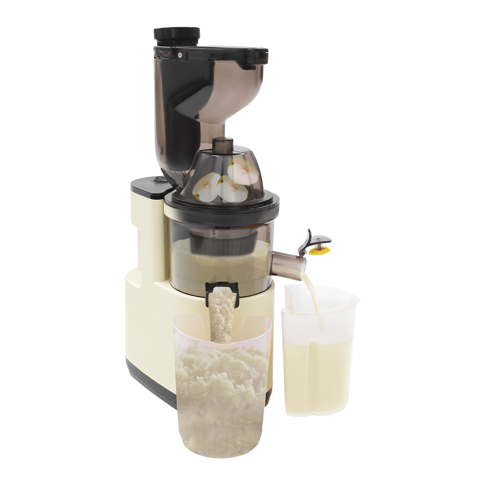 Exprimidor eléctrico Slow Juicer, 500 W, exprimidor eléctrico para verduras y frutas, silencioso, con sistema antigoteo automático y sistema antigoteo, exprimidor con orificio de llenado de 14 cm