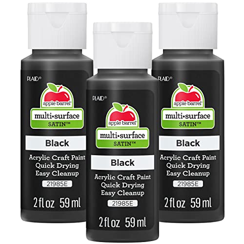 Image of Apple Barrel Acrylic Paint, Black (Pack of 3) 2 oz, 21985EA- (Pack of 3)