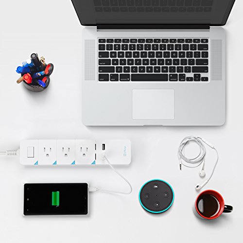 TORCHSTAR 33973 Extensión Smart Power Strip 3 tomas AC 2 puertos USB con control Wi-Fi y protección contra sobrecarga miniatura 7
