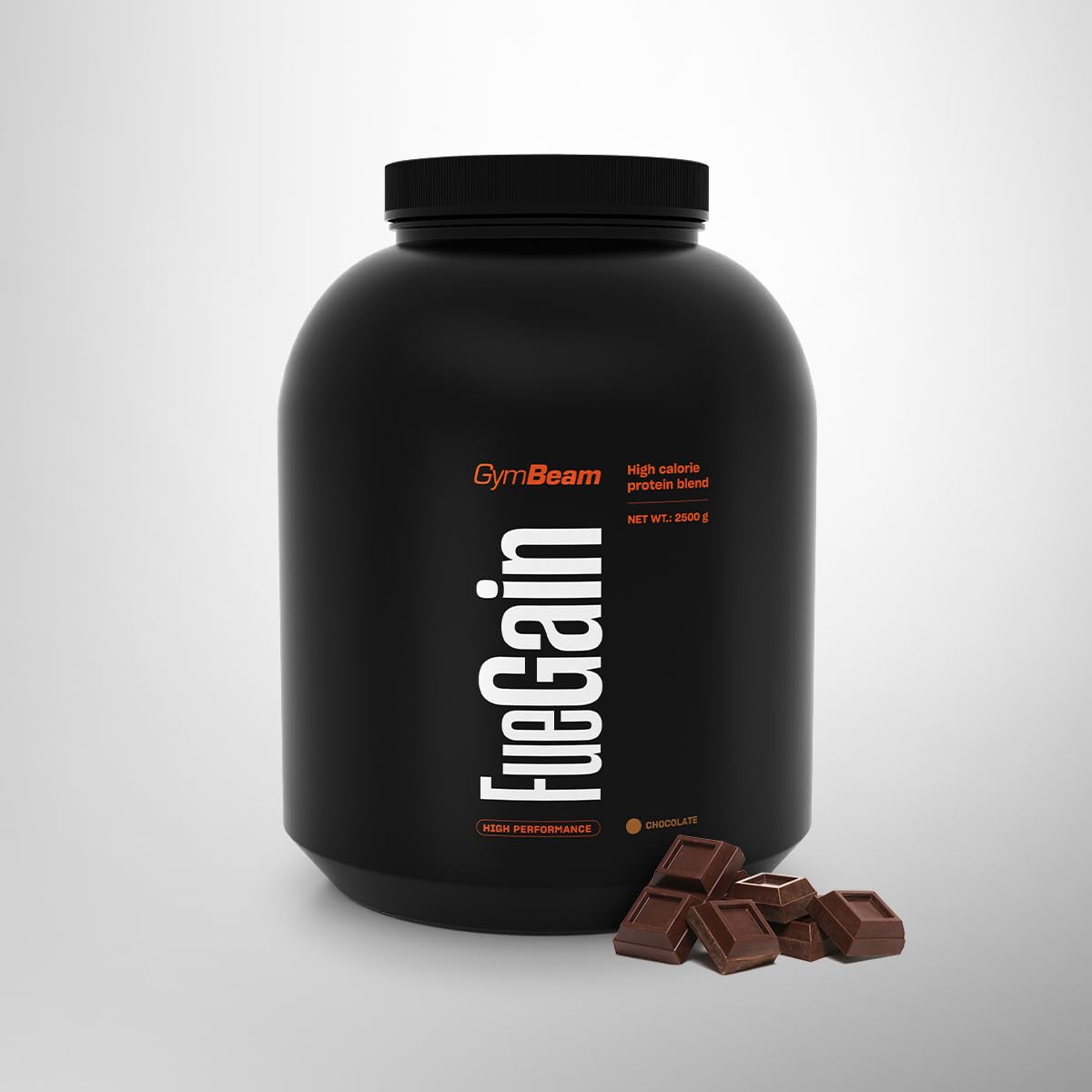 GymBeam FueGain Mass Gainer Protein – Premium All in One Blend für Muskelwachstum und -erhaltung, angereichert mit Kreatin, Glutamin, BCAA und AAKG (2500g, Schokolade)