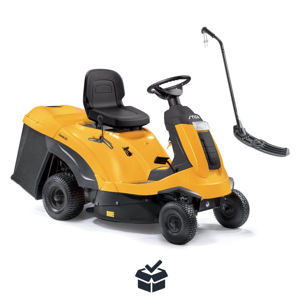 STIGA Cortacésped Combi 372 - Motor 414cc ST 400, cubierta de 72 cm, transmisión hidrostática, depósito de recolección de hierba de 170 l, tapón de mantillo incluido