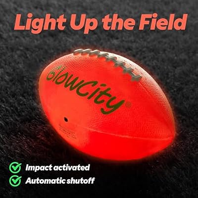 GlowCity Glow in The Dark Football - Size 3/6 Light Up Ball Gifts for Kids, Junior & Teens - Bright Football for Night Outdoor Games - Sports Birthday Gift Ideas for Boys Ages 6 7 8 9 10 11 12 13 14
