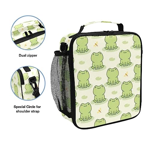 Lunch Bags for Kids Boys Girls Toddler Cute Frog Reusable Insulated Lunch Box - Image 2