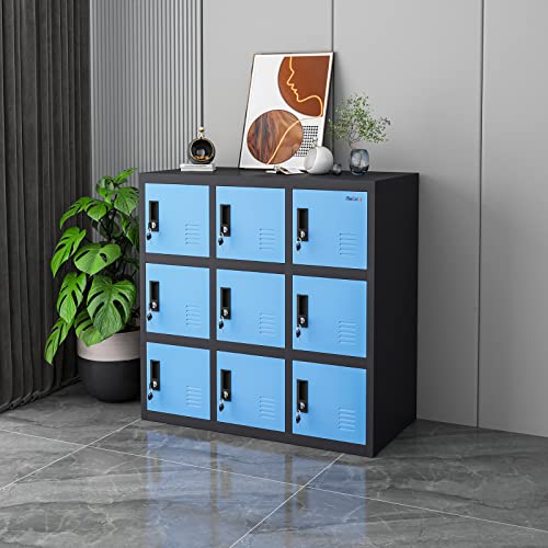 Mecolor Small Office Storage Locker Cabinet Organizer For Employee,School Locker For Kids Mini Size (Blue, W9D) #TOP7