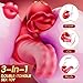 Massage Relaxation Clit Adult Toys Soft Silicone USB Fast Charging Dual Motor Silent Couple Beginners Licking and Sucking Toys Mini Bullet Massage Toy Waterproof Suitable for Ladies Gifts MHG046