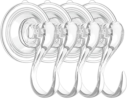 JDYYICZ 4 Stück Saugnapf-Haken, großer, transparenter, wiederverwendbarer Kranz-Vakuumhaken, für Fenster, Fliesen, Glas, Regenschirmen, Küchengeschirr und Weihnachtskränzen Cover