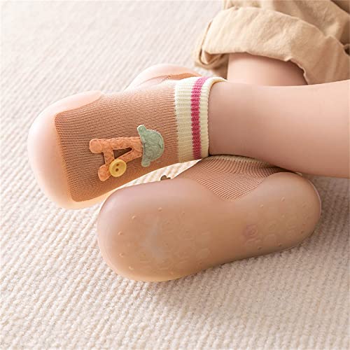 Baby First Walking Sock Shoes Anti-Slip Mesh Breathable Fuzzy Slipper Newborn Cotton Sock Boots (Pink, 2-2.5 Years Toddler)3