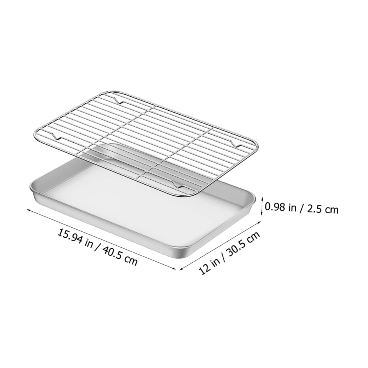 Gatuida 1 ensemble Plaque de Cuisson Acier Inoxydable avec Support de Refroidissement Ensemble de Cuisson pour Cuisine Camping Accessoire de Pâtisserie Facile à Nettoyer et