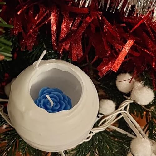 Bougie spirale ronde décorative avec fleur bleue – Bougie design brûle en spirale, cadeau original pour femme, décoration intérieure élégante, ambiance romantique maison & salon