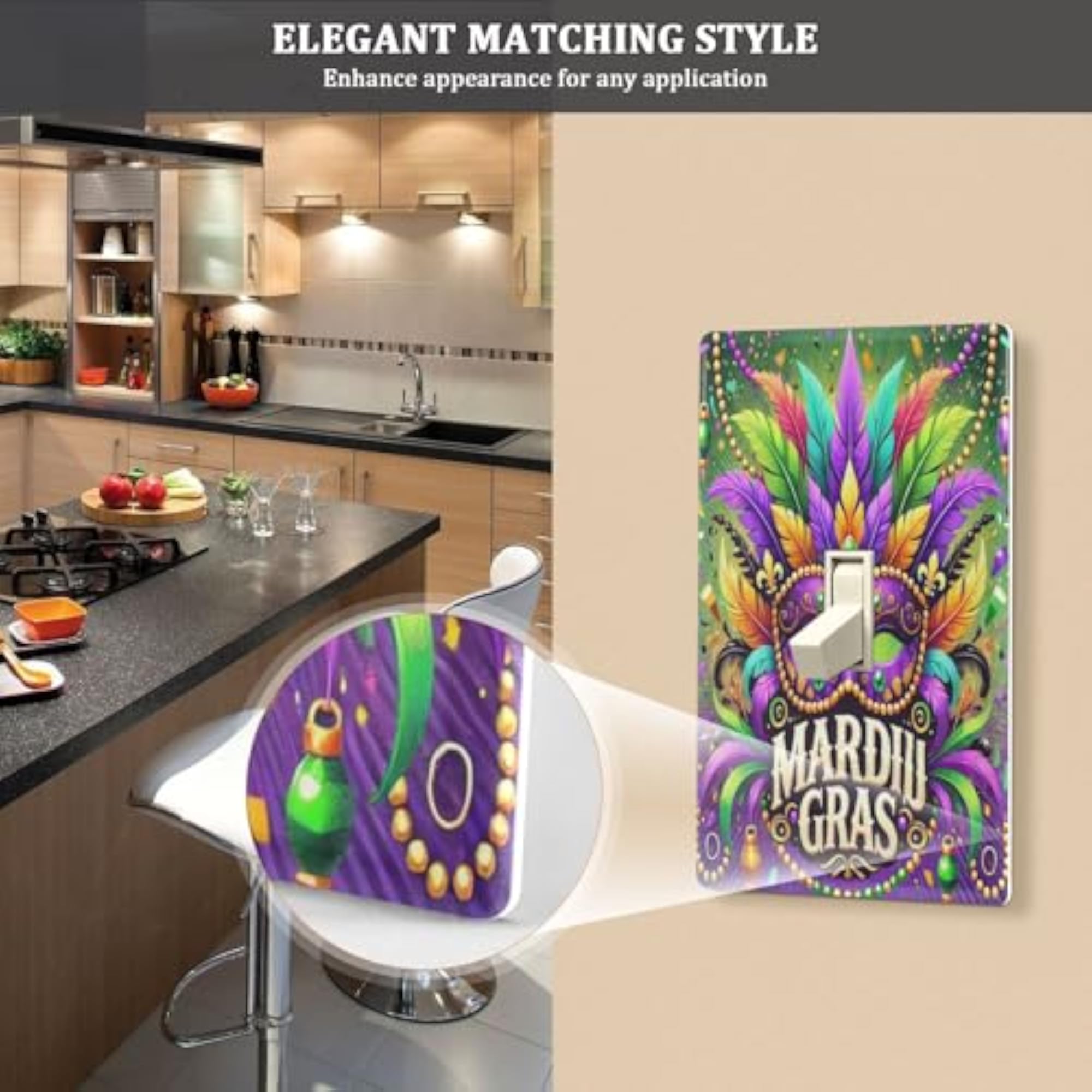 Carnival Feathers Light Switch Cover Decorative