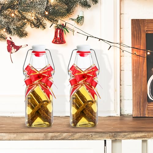 Image of WILLDAN 4oz-6 Pack Swing Top Glass Bottles - Flip Top Brewing Bottles For Kombucha, Kefir, Vanilla Extract, Mead, Vinegar, Beer- Airtight Stopper Lids - Comes With Extra Gaskets, Funnel and Labels