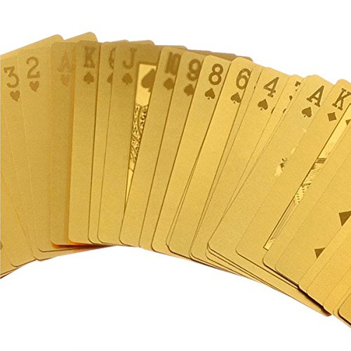 Trinka 24K Gold Foil Playing Poker Double Sided Color Printed Table Games Playing Cards (Gold) #TOP5