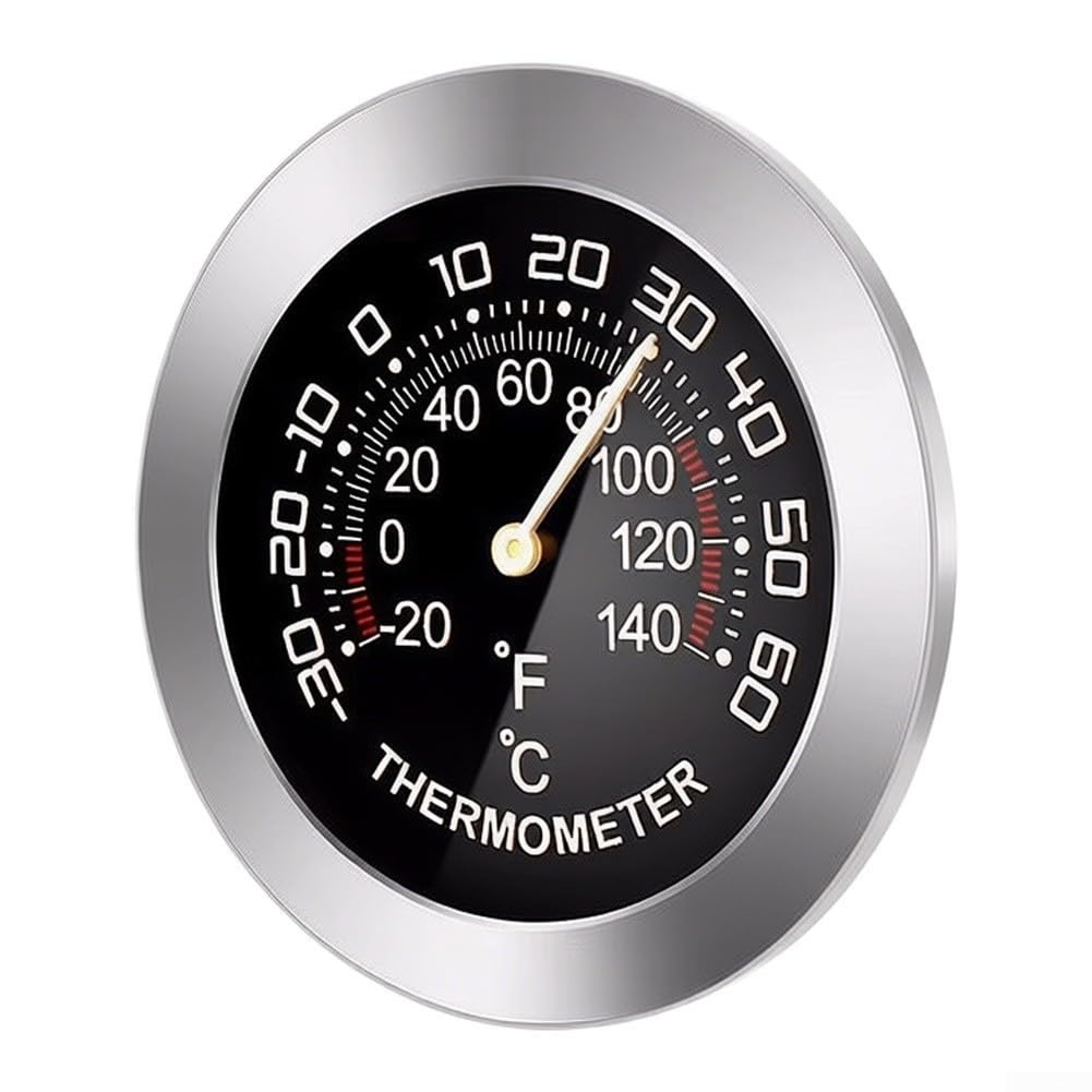 Termómetro Digital Interior con Higrómetro de Alta Precisión para Coche y Hogar - Monitor Temperatura Humedad para compacto 3.7cm Aleación Aluminio Negro
