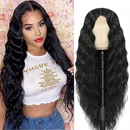 Bocabuety Peluca Larga lace front Recta De Aspecto Natural Peluca Sintética De Reemplazo De Cabello Suave De 26 Pulgadas Para Damas Fiesta Cosplay y Uso Diario Cover