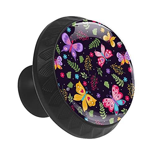 Boutons pour tiroir de commode et crèche thématique feuilles et papillons - 3