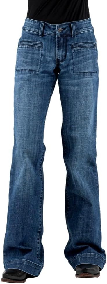 Stetson Western Jeans Womens Low Rise 8 Long Blue 11-054-0214-0815 BU