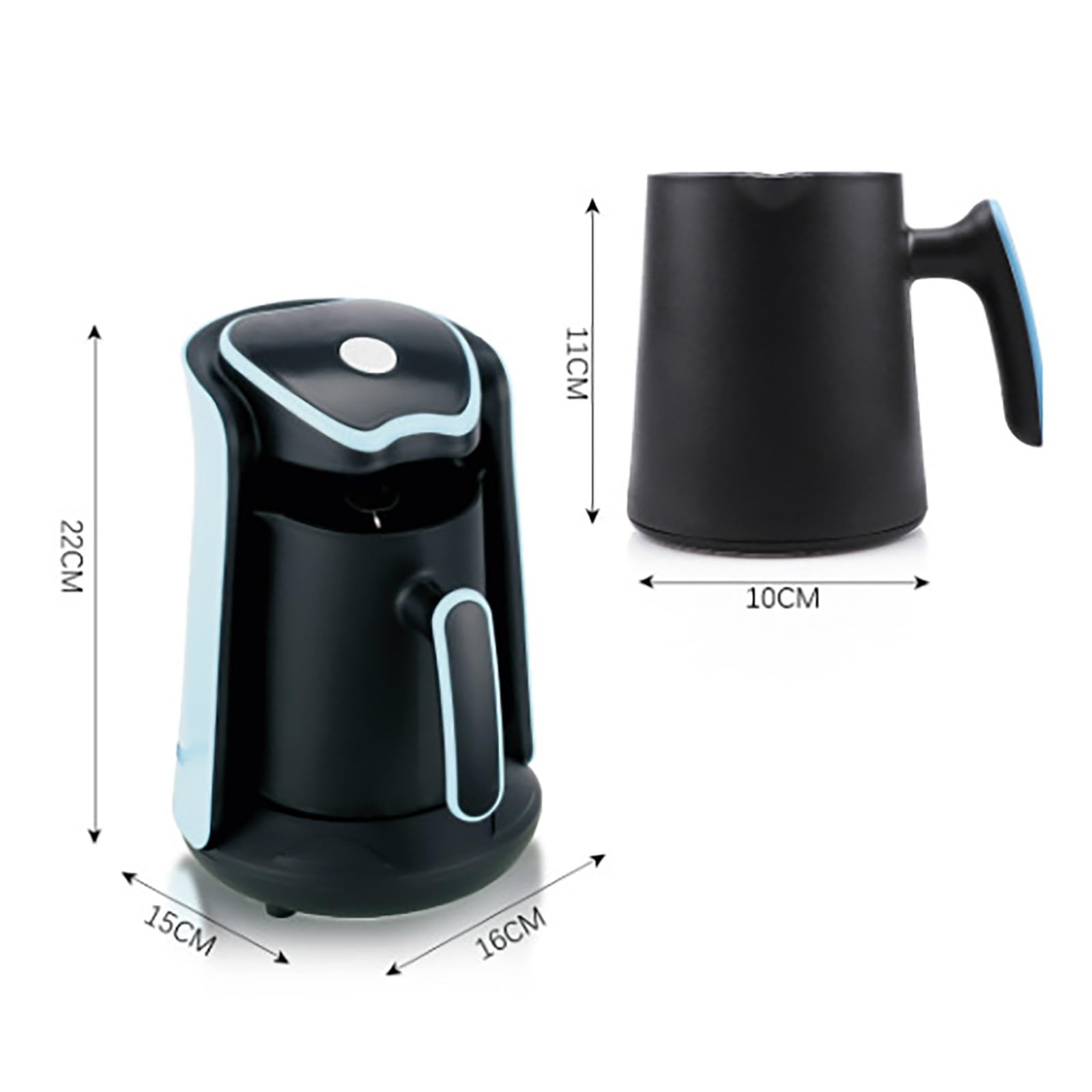 Turcka Kawiarka Jedno dotknięcie, 600W Automatyczna Turcka Kawiarka, 17.6oz (500ML), 4 Kubki, Automatyczne Wyłączanie, dla Domu, Biura(Purple)